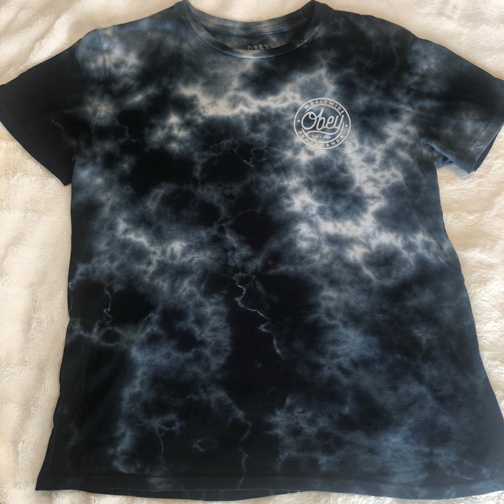 tie die obey graphic tee